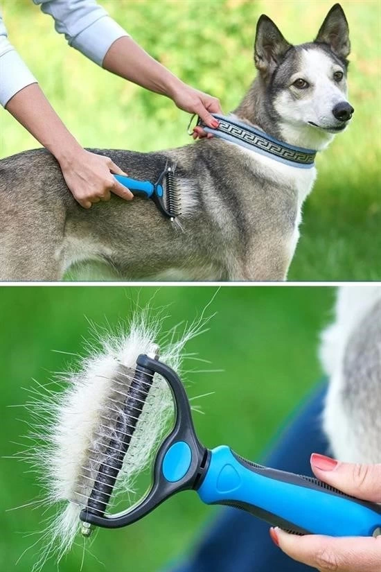 Plastik Saplı Metal Kedi Köpek Bakım Kıtık Tüy Topak Açıcı Tarak