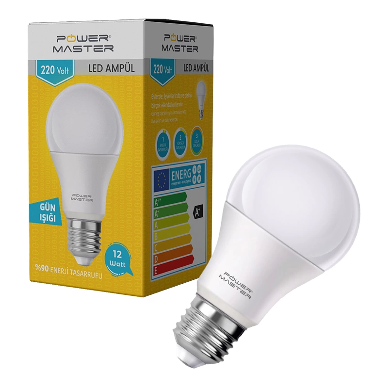 Pmled-12g E27 220v 12 Watt 3200k 850 Lümen Günışığı Led Ampul ( Lisinya )