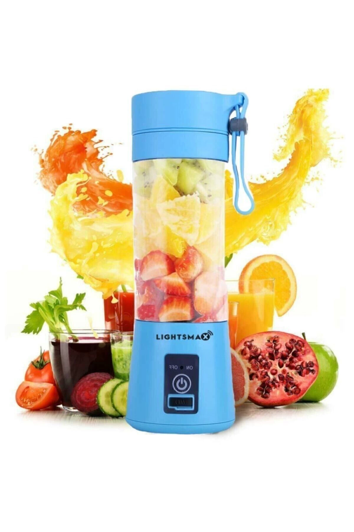 Portatif Taşınabilir380 Ml Usb Şarjlı Mavi El Blender