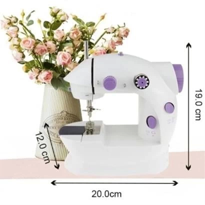 Pratik Taşınabilir Elektrikli Veya Pilli Seyahat Tipi Hız Ayarlı Kademeli Dikiş Makinesi ( Lisinya )