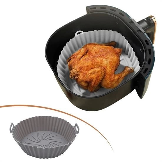 Renkli Isıya Dayanıklı Yıkanılabilir Silikon Fırın Ve Airfryer Yuvarlak Pişirme Matı 20 Cm