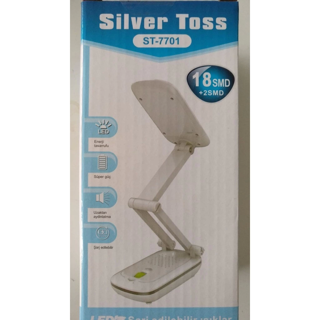 Silver Toss St-7701 Şarj Edilebilir Aydınlatmalı Masa Ve Kitap Okuma Lambası ( Lisinya )