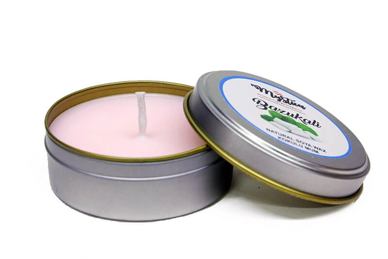 Soya Wax Mum Kokulu Tenekede Bazukalı (sakız)