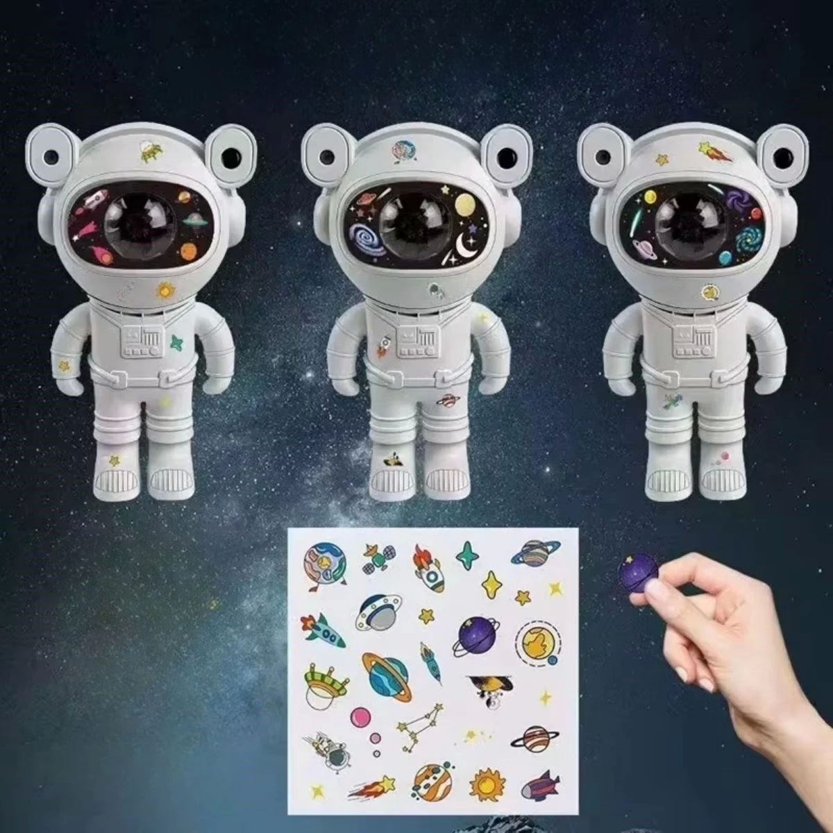 Stickerlı ,kumandalı Astronot Model Gece Lambası