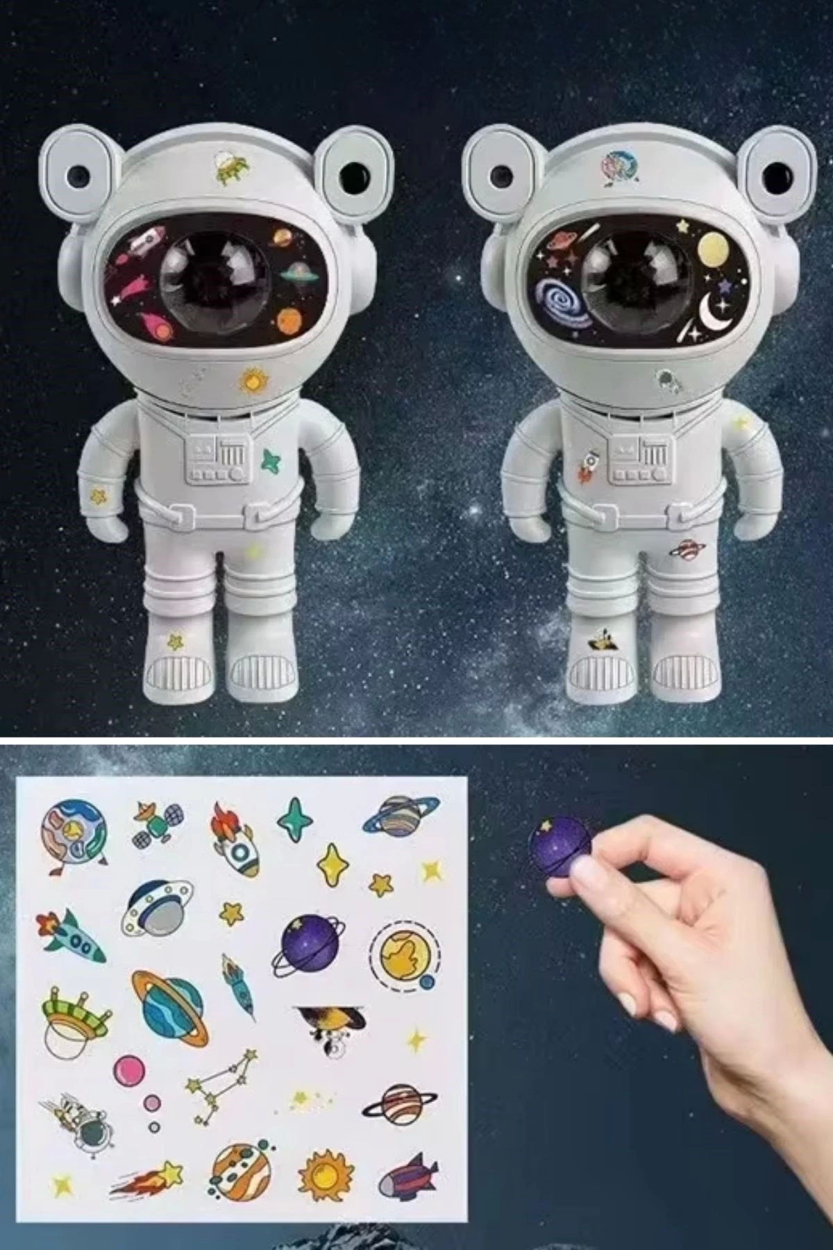 Stickerlı ,kumandalı Astronot Model Gece Lambası