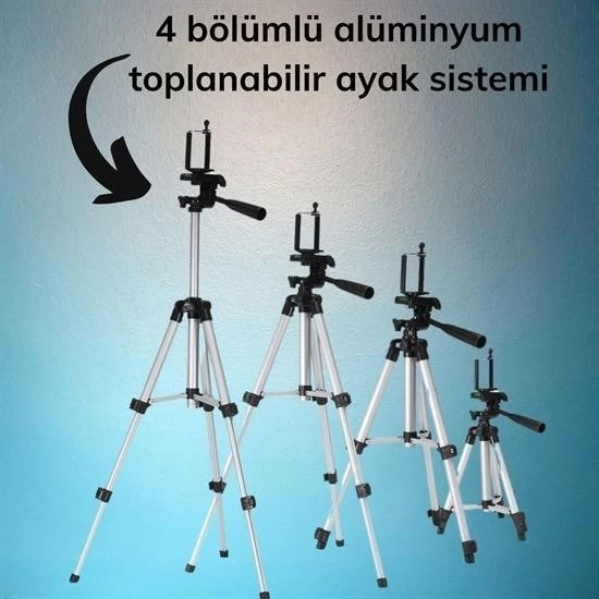 Taşıma Çantalı 130 Cm Profesyonel Alüminyum Kamera Tripodu