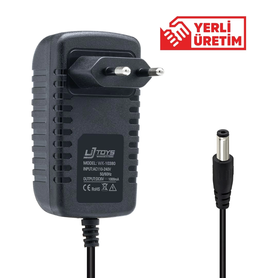 Ujtoys 6 Volt 1 Amper 5.5*2.5 Uçlu Yerli Üretim Priz Tipi Adaptör ( Lisinya )