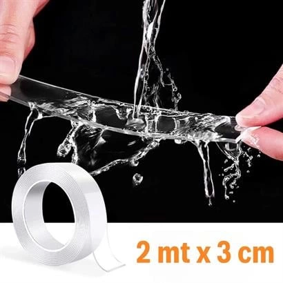 Ultra Güçlü Çift Taraflı 2 Mt X 3 Cm Çift Taraflı Nano Bant