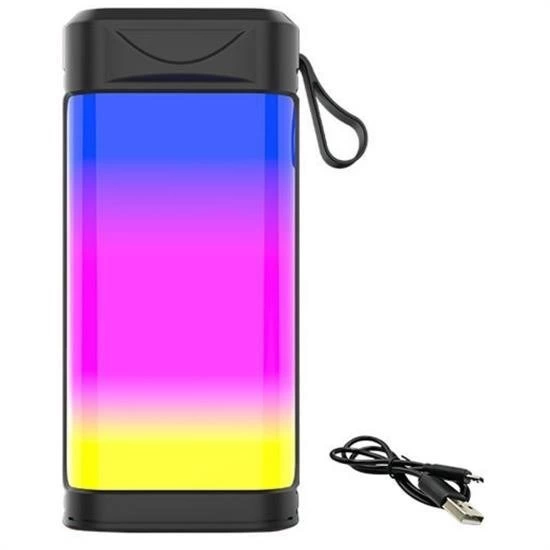 Usb Şarjlı Renkli Led Işıklı 1200 Mah 5w Portatif Müzik Sistemli Mini El Tipi Hoparlör