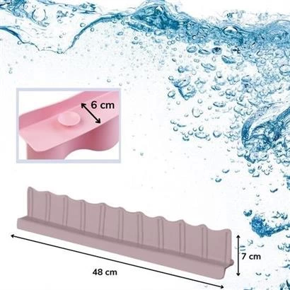 Vantuzlu Kauçuk Sıvı Su Sızdırmaz  Mutfak Banyo Duş Bariyeri Lavabo Kenar Tutucu Set ( Lisinya )