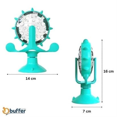 ® Vantuzlu Zilli İnteraktif Dönebilen Mama Kaplı Renkli Eğlenceli Eğitici Kedi Oyuncağı ( Lisinya )