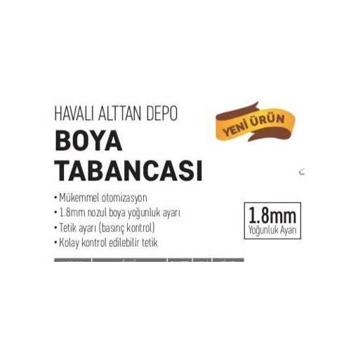 W-77g Havalı Alttan Depolu Boya Fıskiyesi Aparatı 1.8mm