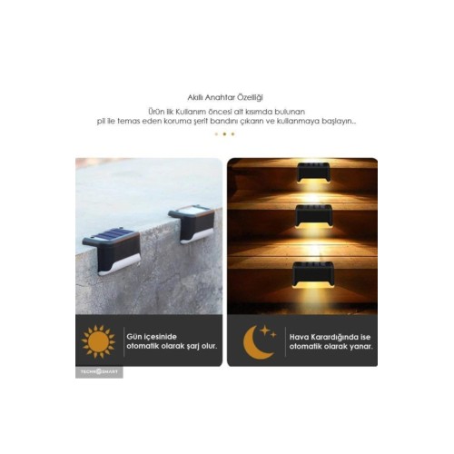 WaterProof Solar Merdiven Lambası 4 Adet - Lisinya