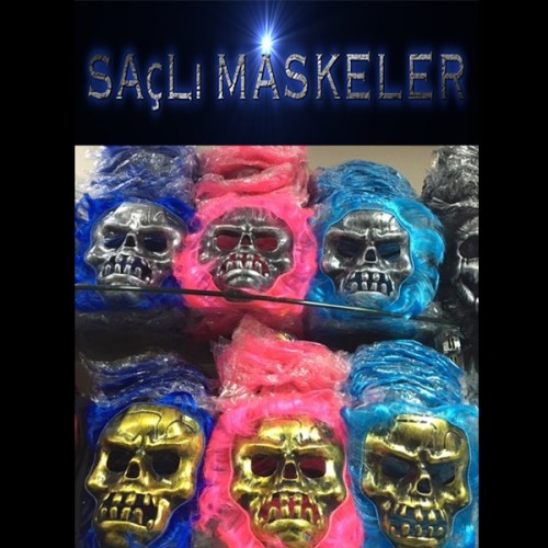 Saçlı İskelet Yüzlü Maskeler - Lisinya