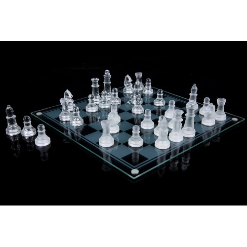 Glass Chess Cam Satranç Takımı (25 cm x 25 cm) - Lisinya