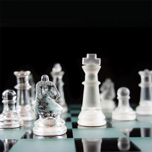 Glass Chess Cam Satranç Takımı (25 cm x 25 cm) - Lisinya