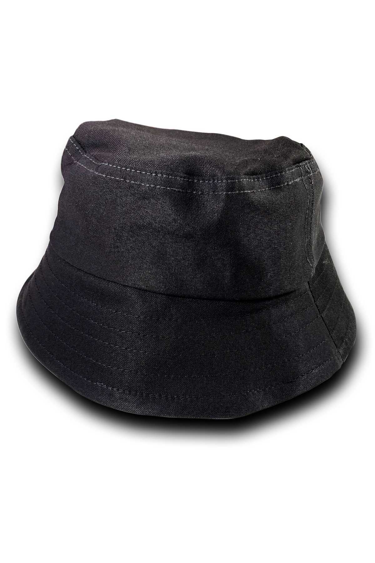 Unisex Kova Şapka Balıkçı Şapka Bucket Hat Siyah - Lisinya