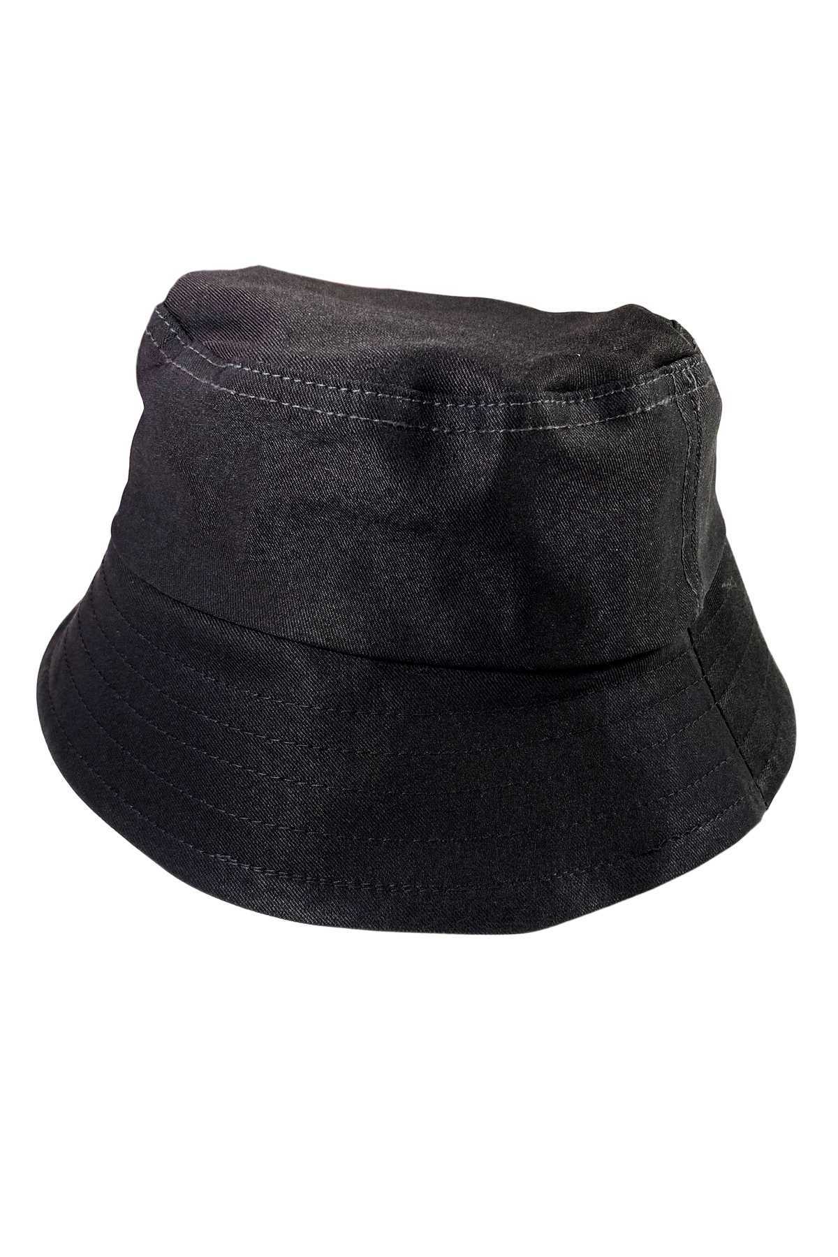 Unisex Kova Şapka Balıkçı Şapka Bucket Hat Siyah - Lisinya