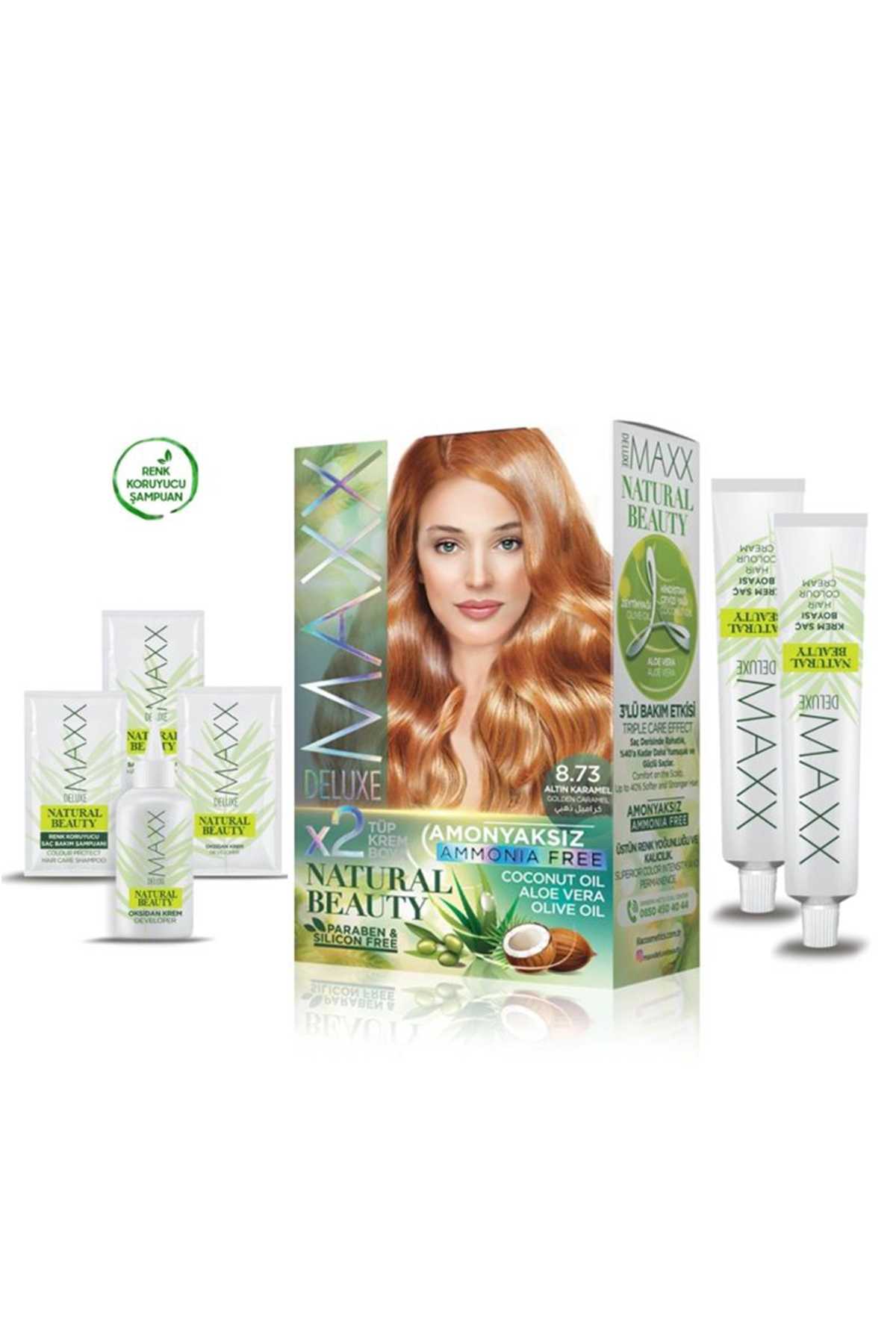 Natural Beauty Amonyaksız Saç Boyası 8.73 Altın Karamel - Lisinya