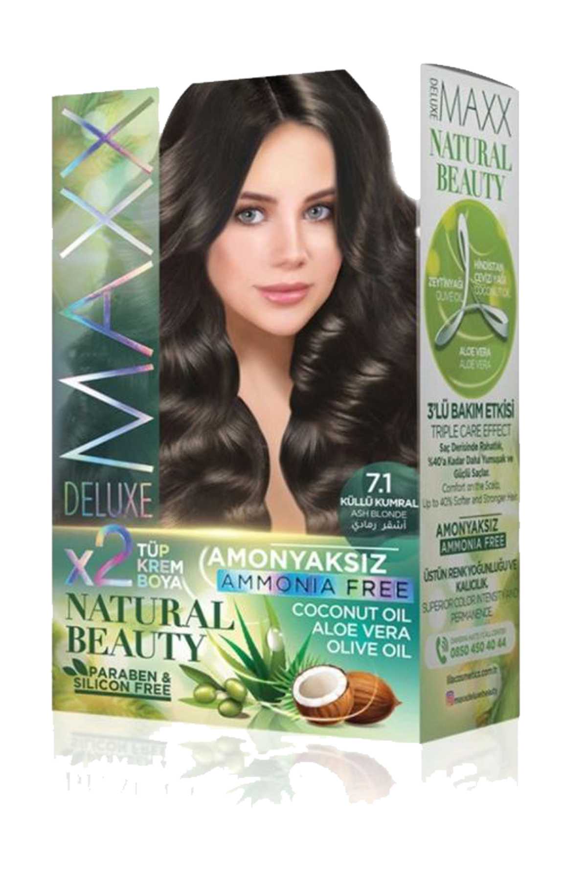 Natural Beauty Amonyaksız Saç Boyası 7.1 Küllü Kumral - Lisinya