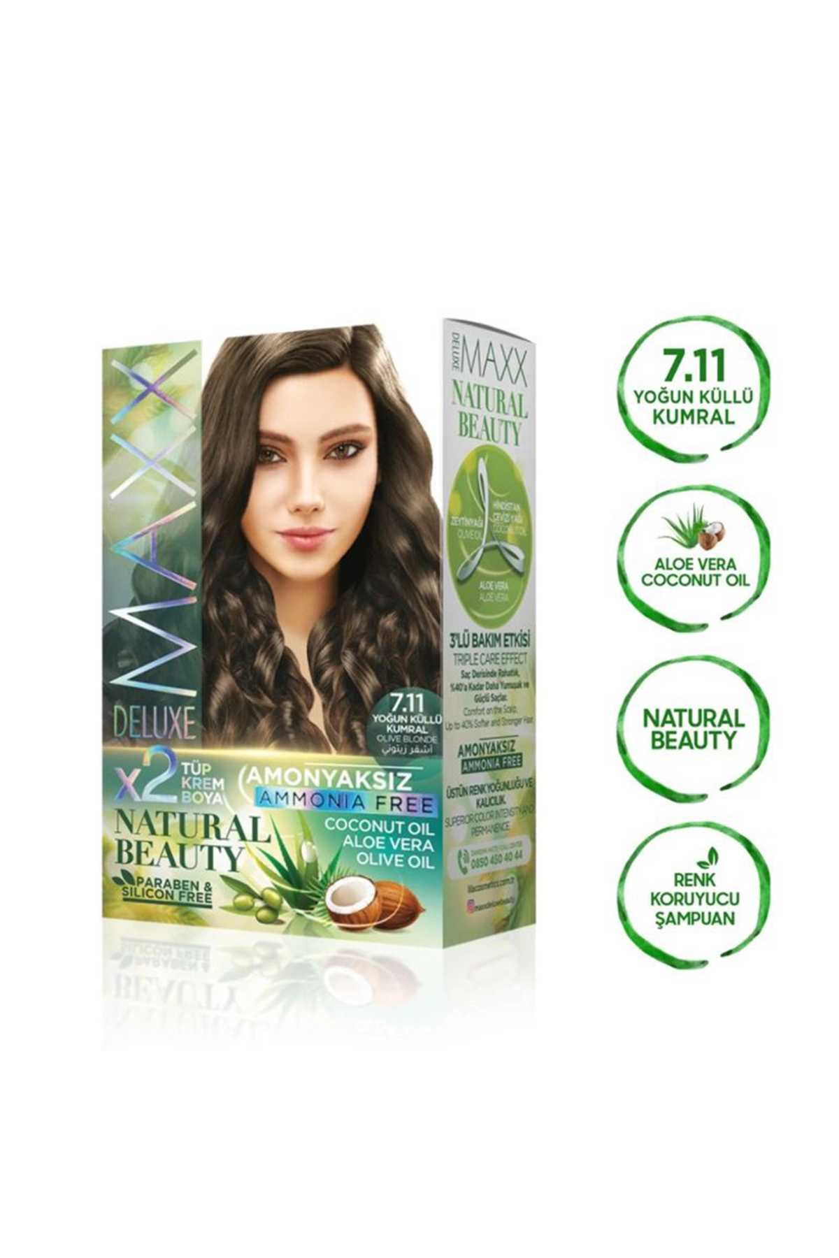 Natural Beauty Amonyaksız Saç Boyası 7.11 Yoğun Küllü Kumral - Lisinya