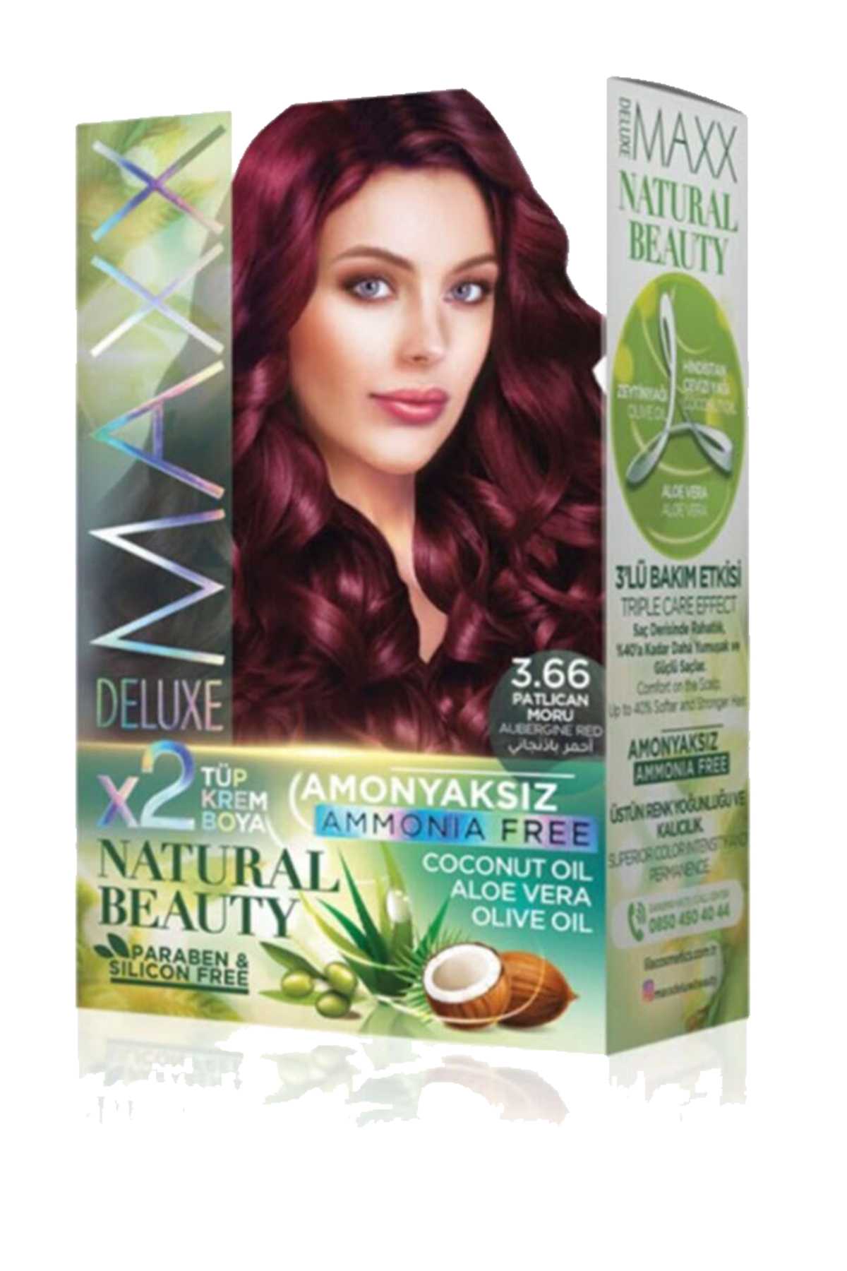 Natural Beauty Amonyaksız Saç Boyası 3.66 Patlıcan Moru - Lisinya