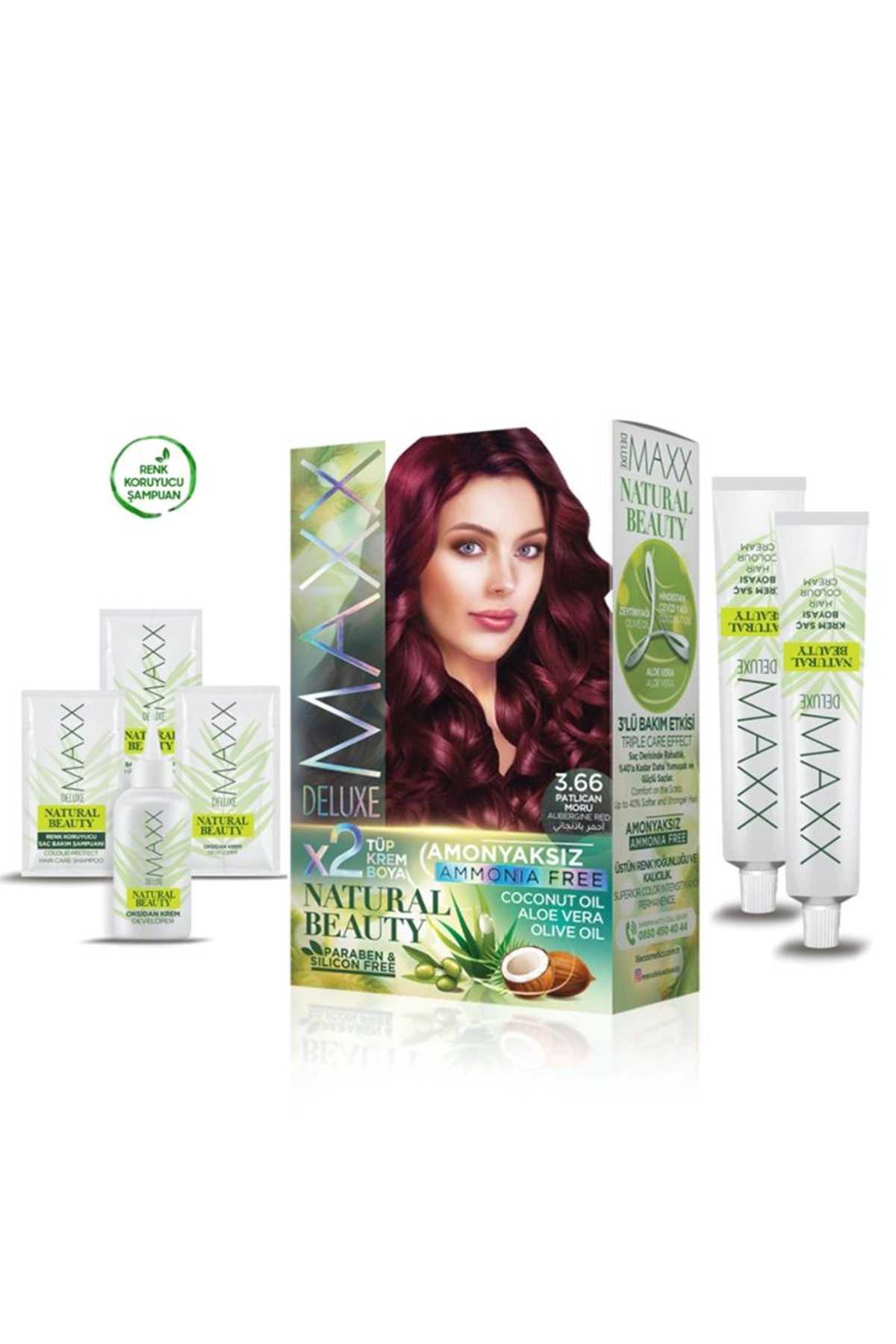 Natural Beauty Amonyaksız Saç Boyası 3.66 Patlıcan Moru - Lisinya