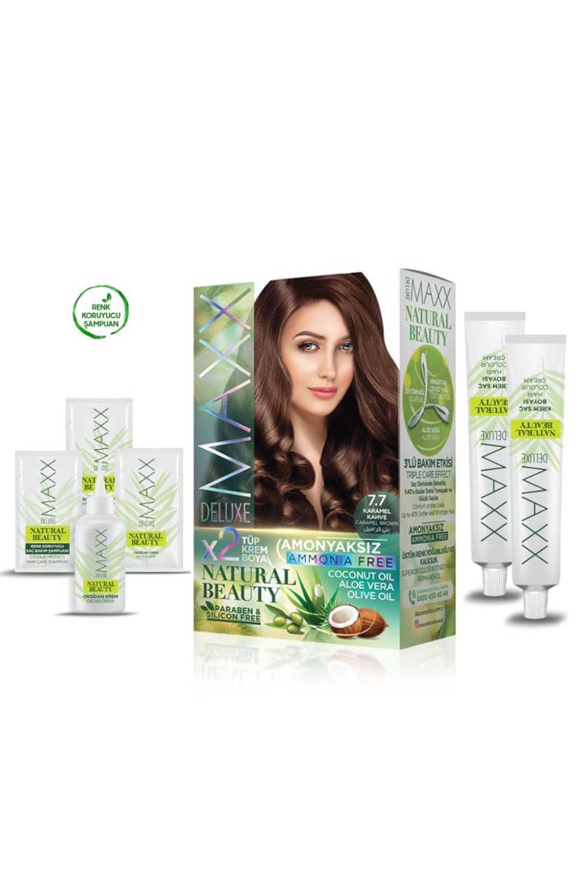 Natural Beauty Amonyaksız Saç Boyası 7.7 Karamel Kahve - Lisinya