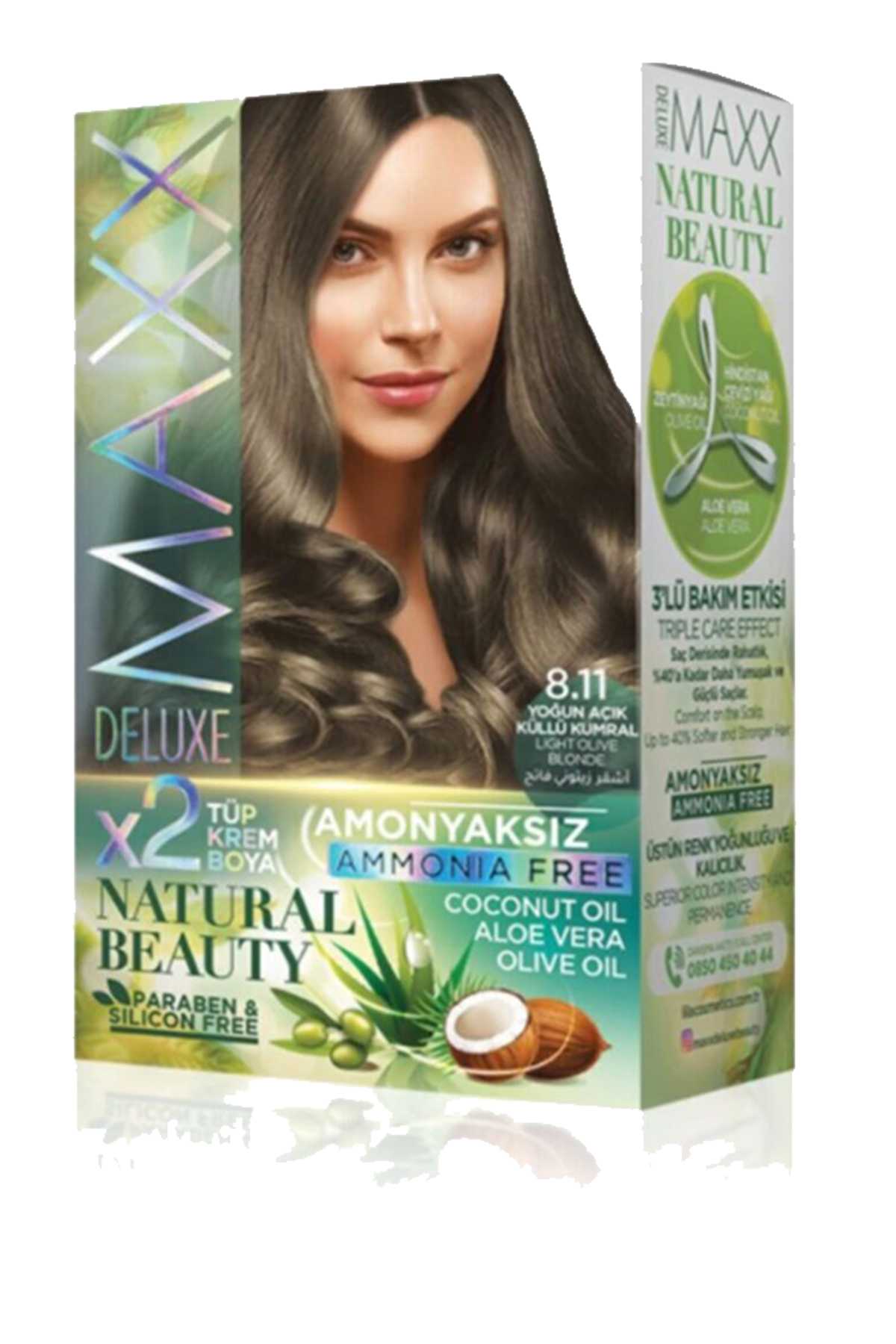 Natural Beauty Amonyaksız Saç Boyası 8.11 Yoğun Açık Küllü Kumral - Lisinya