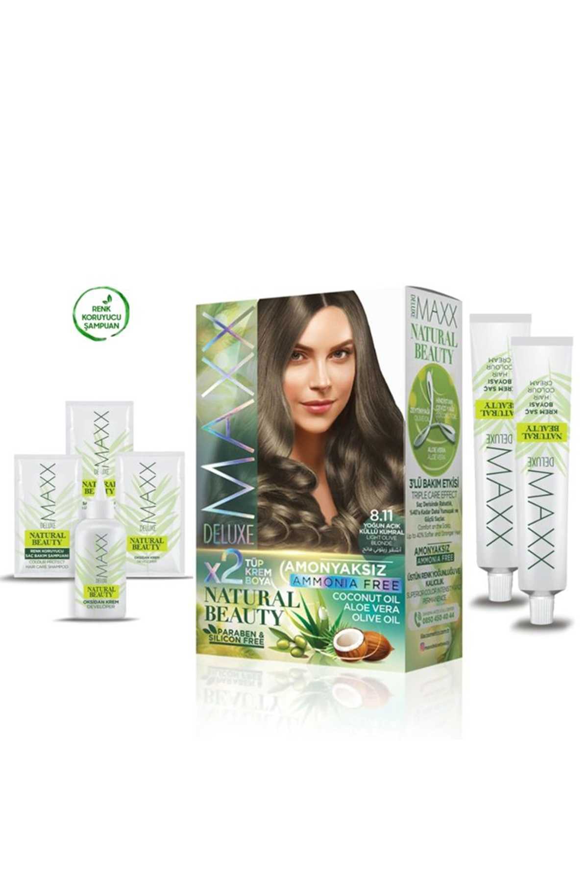 Natural Beauty Amonyaksız Saç Boyası 8.11 Yoğun Açık Küllü Kumral - Lisinya