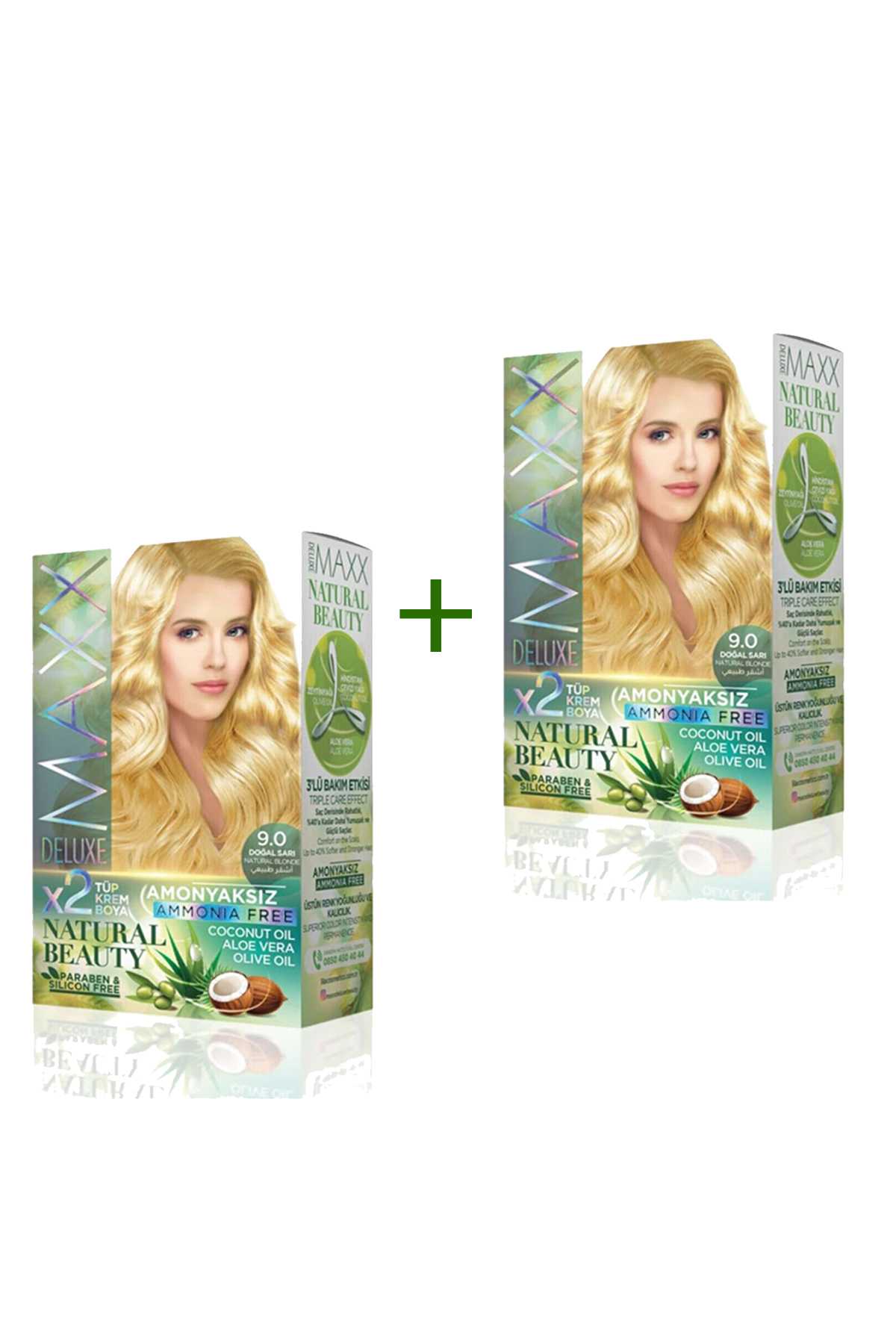 2 Paket Natural Beauty Amonyaksız Saç Boyası 9.0 Doğal Sarı - Lisinya