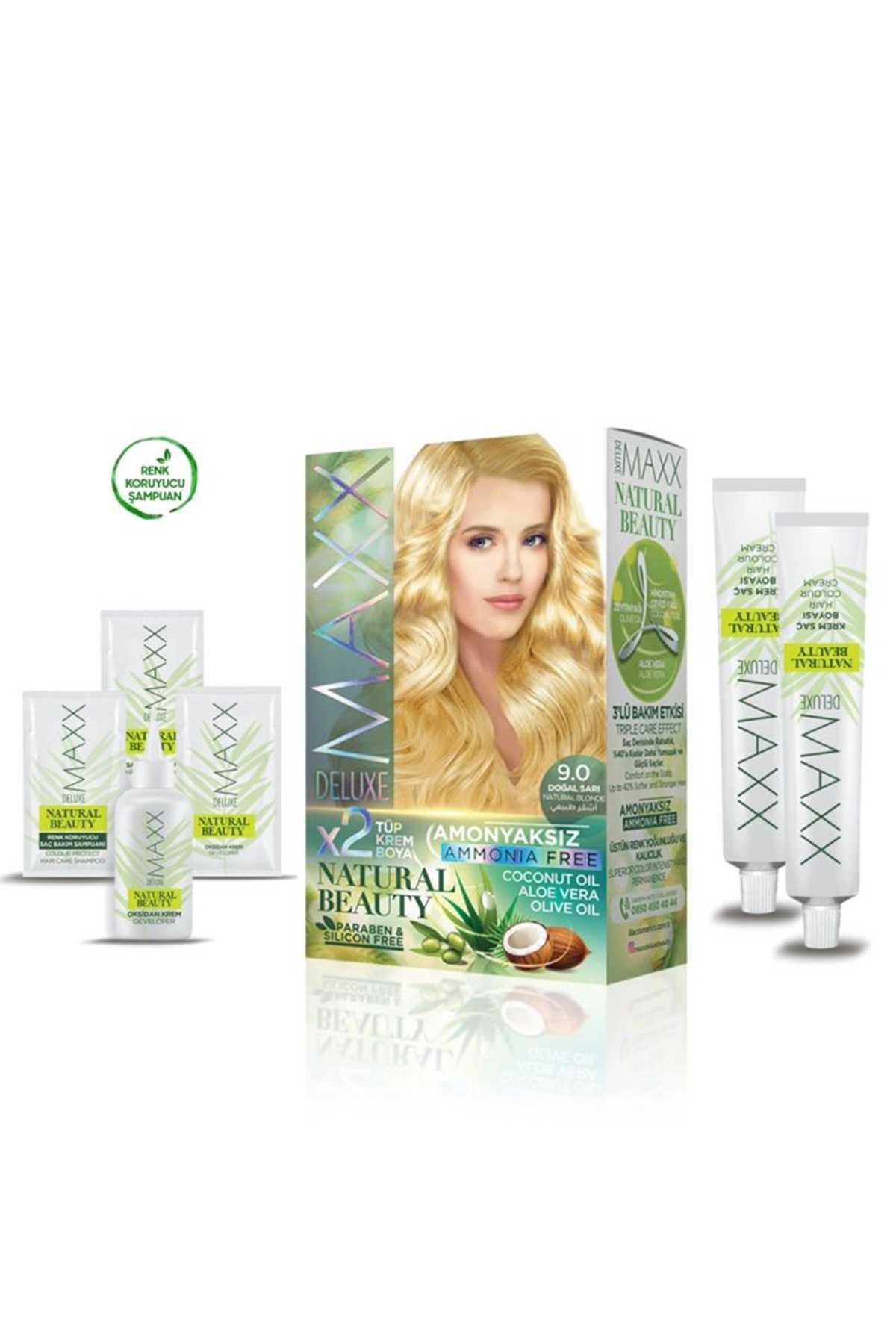 2 Paket Natural Beauty Amonyaksız Saç Boyası 9.0 Doğal Sarı - Lisinya