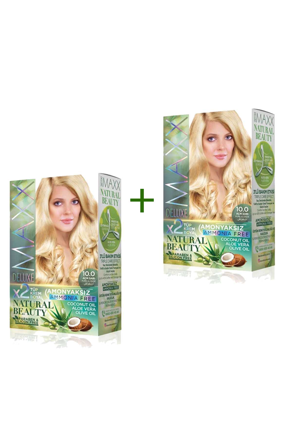 2 Paket Natural Beauty Amonyaksız Saç Boyası 10.0 Açık Sarı - Lisinya