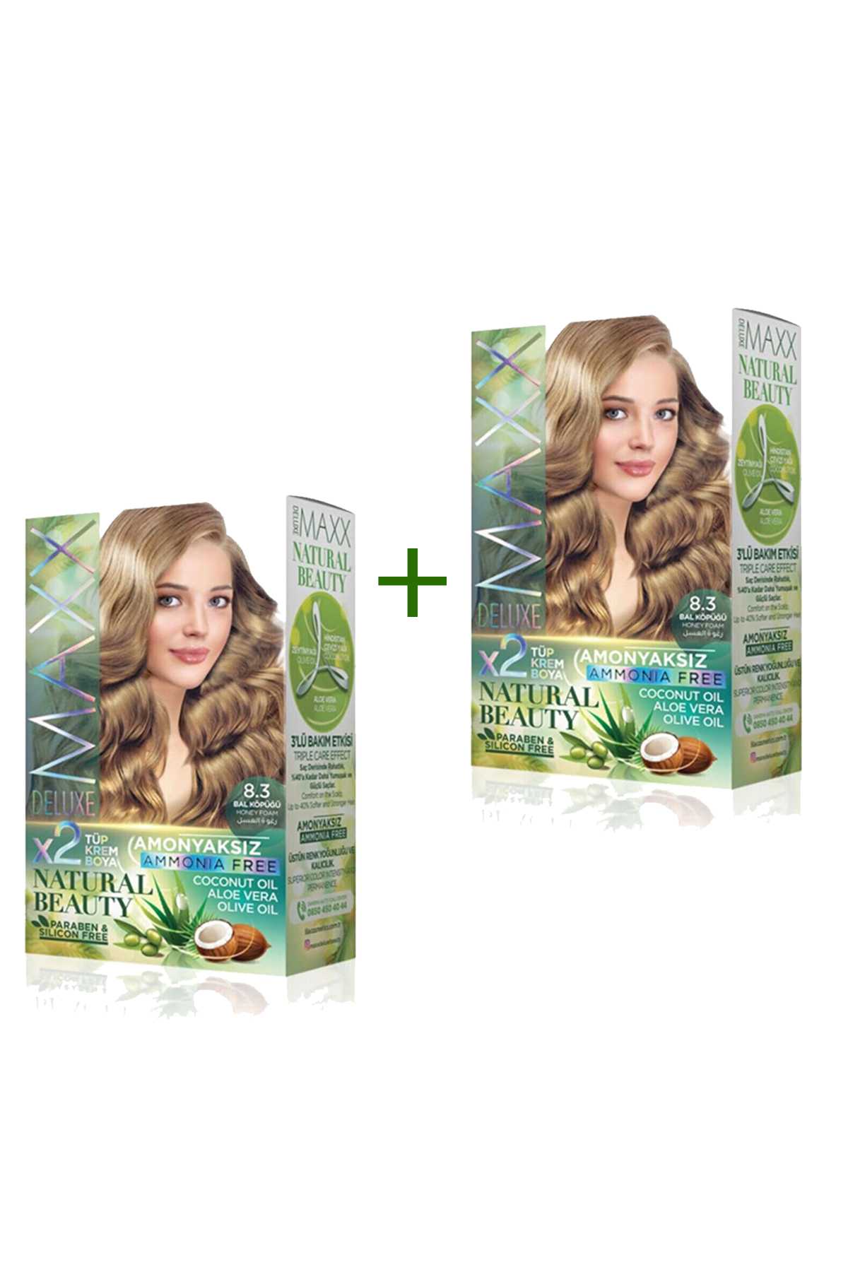 2 Paket Natural Beauty Amonyaksız Saç Boyası 8.3 Bal Köpüğü - Lisinya