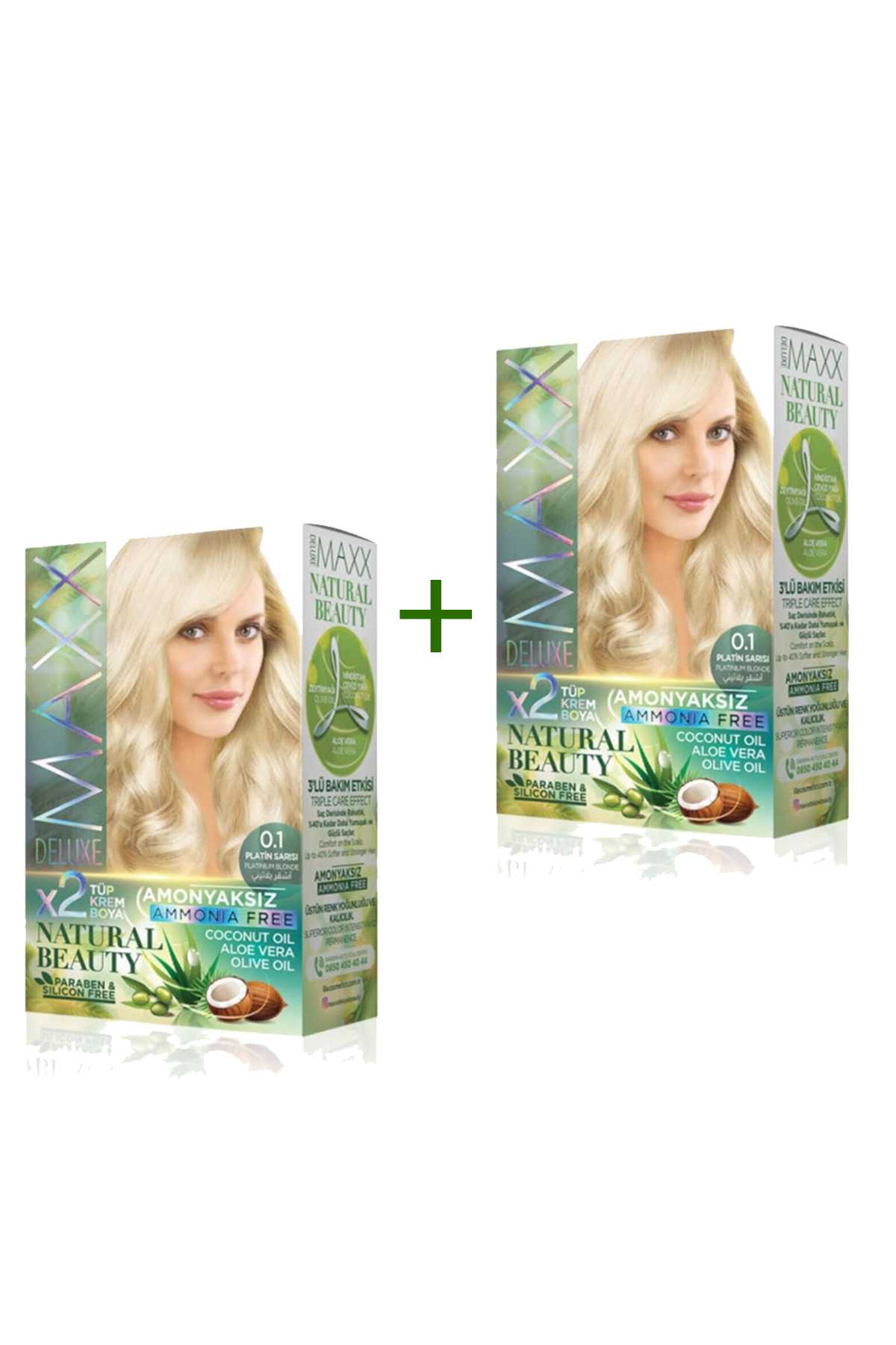 2 Paket Natural Beauty Amonyaksız Saç Boyası 0.1 Platin Sarısı - Lisinya