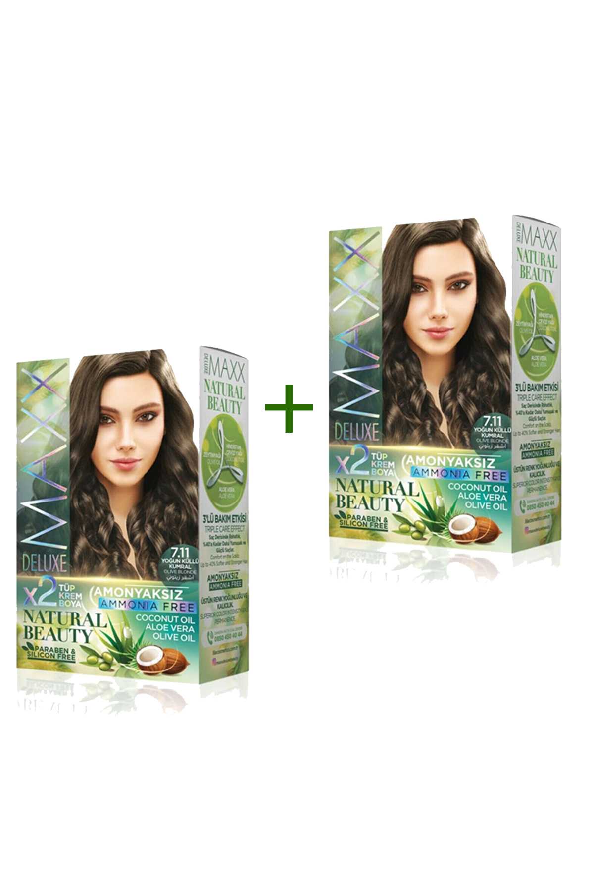 2 Paket Natural Beauty Amonyaksız Saç Boyası 7.11 Yoğun Küllü Kumral - Lisinya