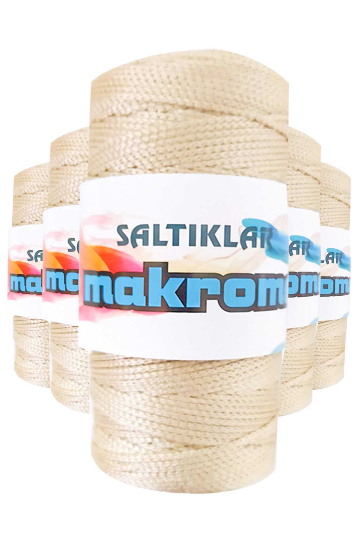 5 Adet Polyester Makrome İpi 230 Açık Bej 100 gr - Lisinya