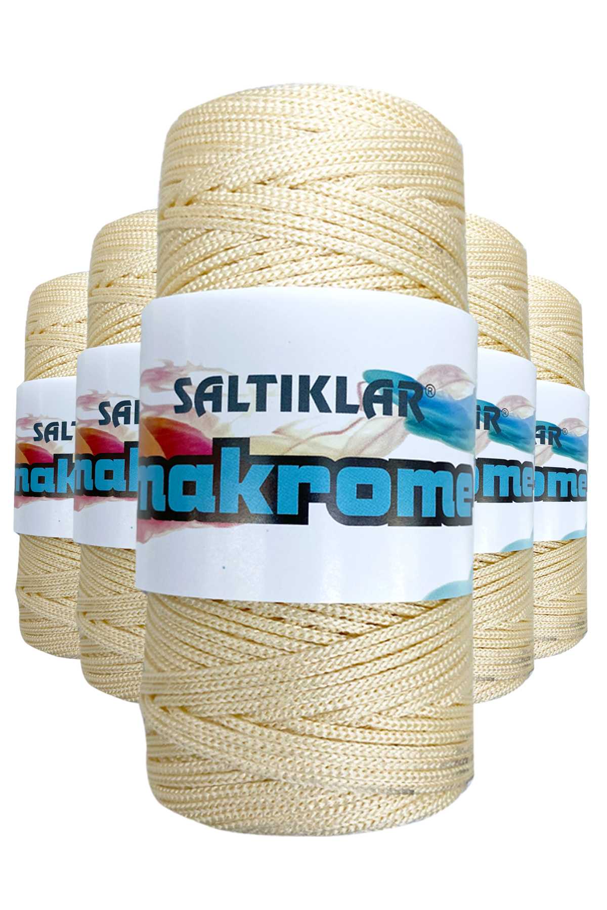 5 Adet Polyester Makrome İpi 270 Krem 100 gr - Lisinya