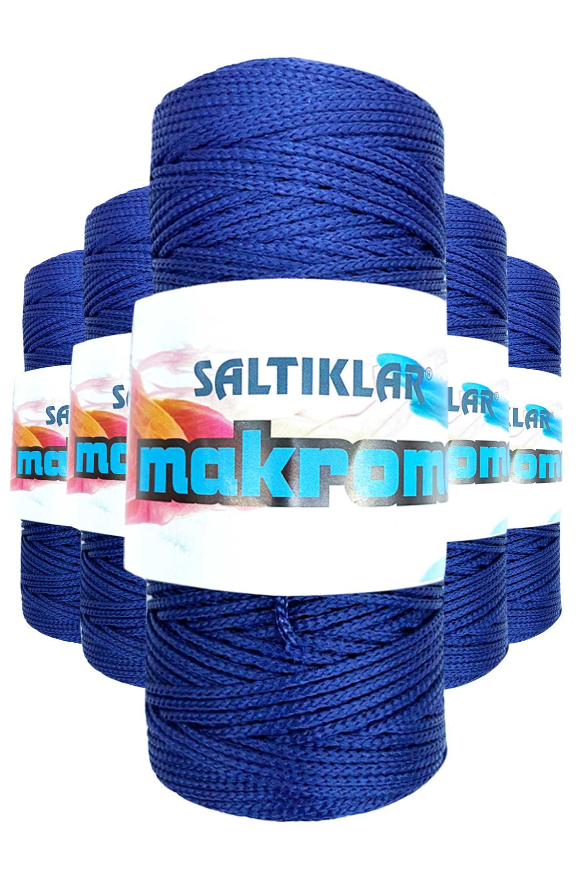 5 Adet Polyester Makrome İpi 370 Lacivert 100 gr - Lisinya