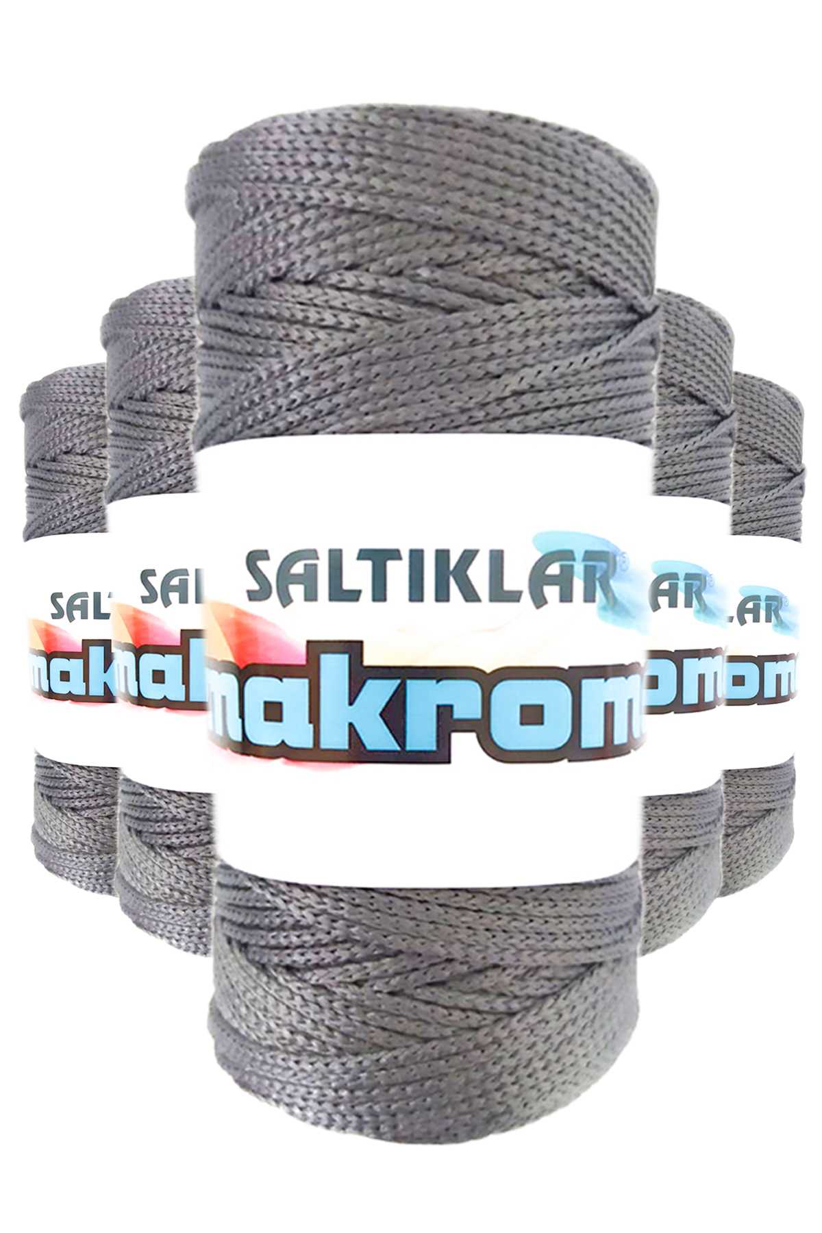 5 Adet Polyester Makrome İpi 423 Gri 100 gr - Lisinya