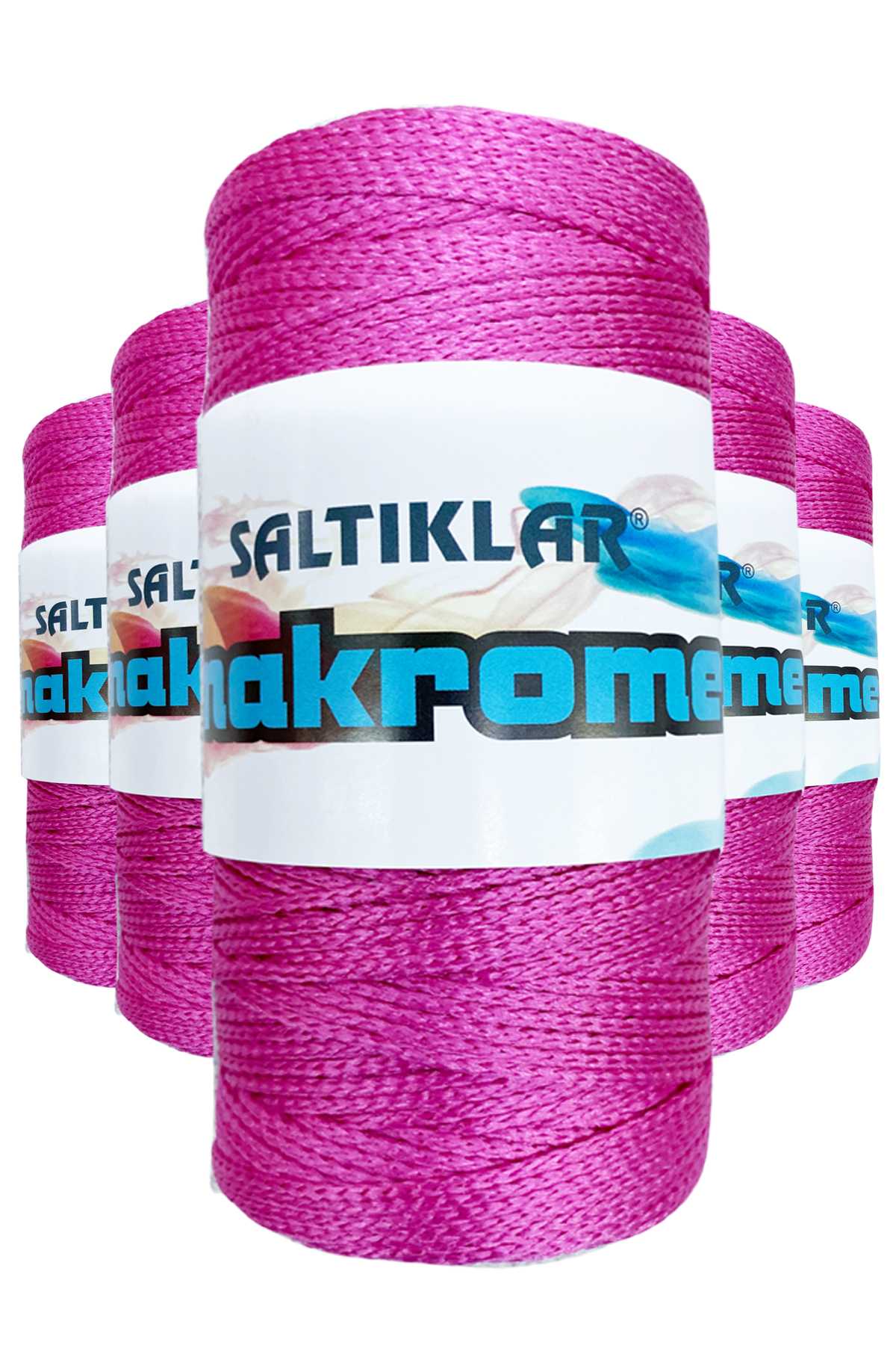 5 Adet Polyester Makrome İpi 1538 Fuşya 100 gr - Lisinya