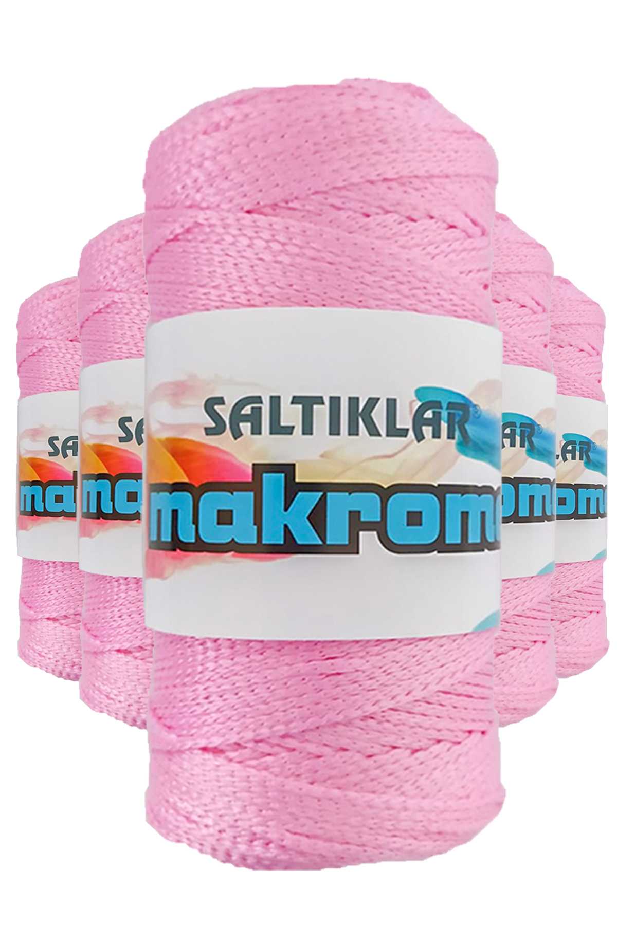 5 Adet Polyester Makrome İpi 1545 Pembe 100 gr - Lisinya