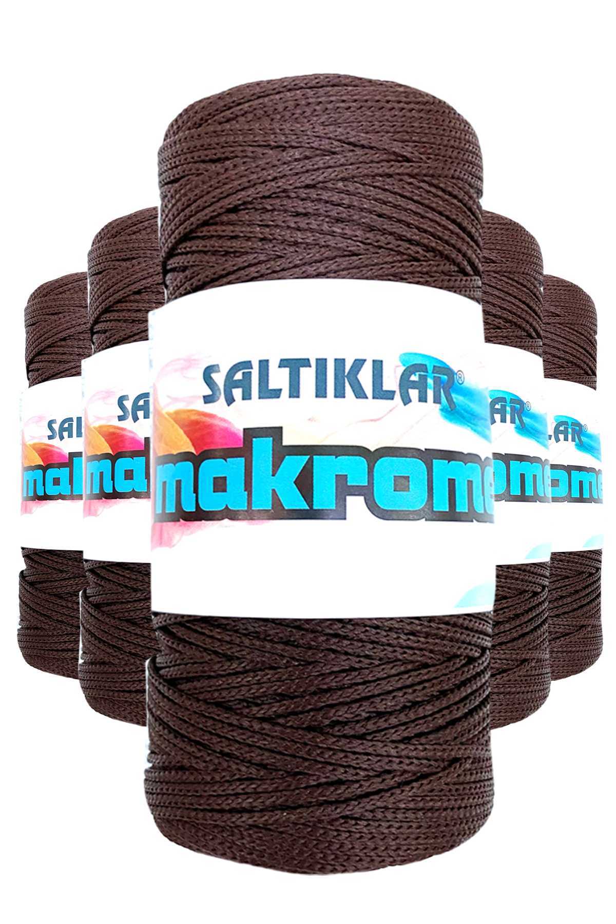 5 Adet Polyester Makrome İpi 2070 Kahve 100 gr - Lisinya