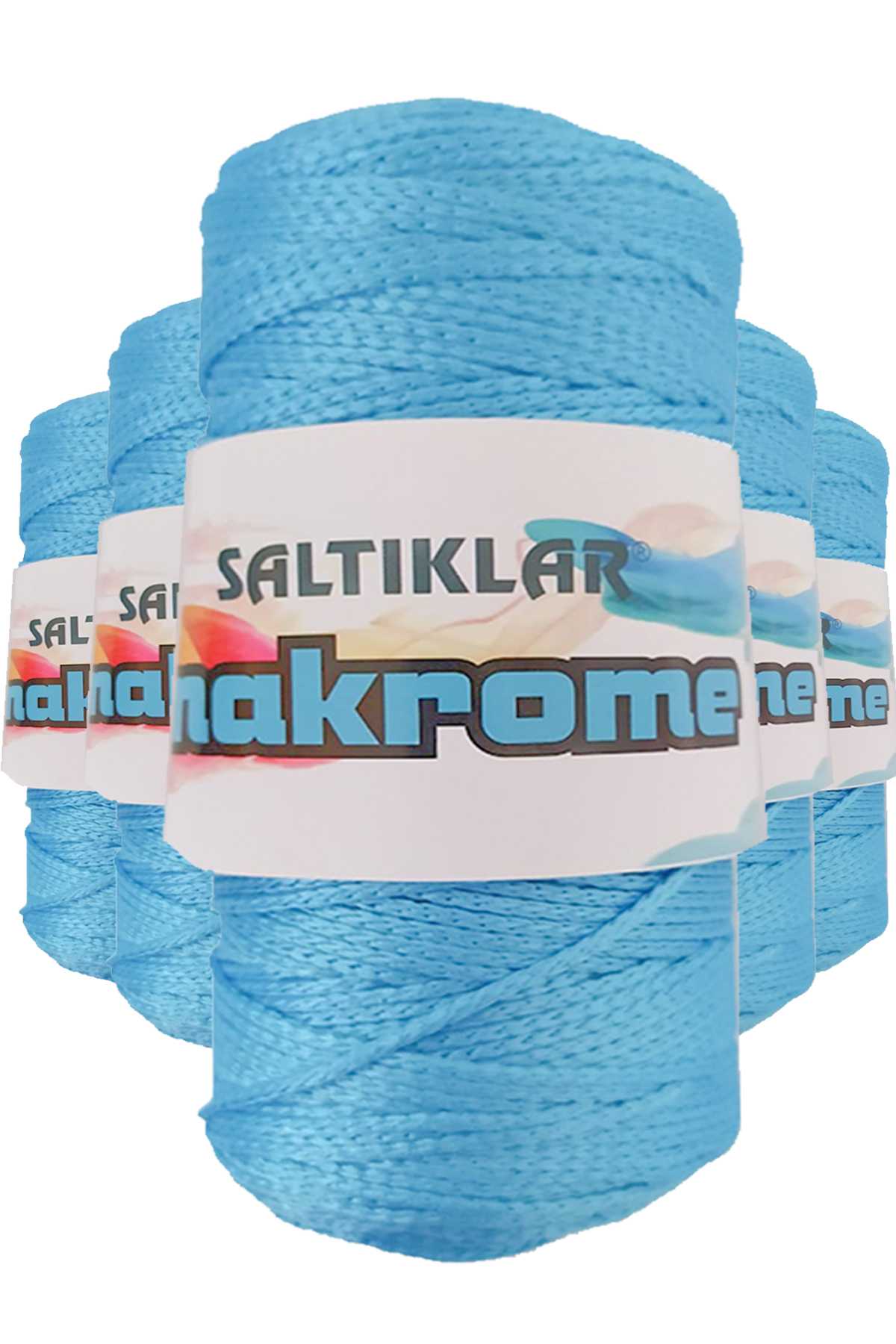 5 Adet Polyester Makrome İpi 3050 Mavi 100 gr - Lisinya