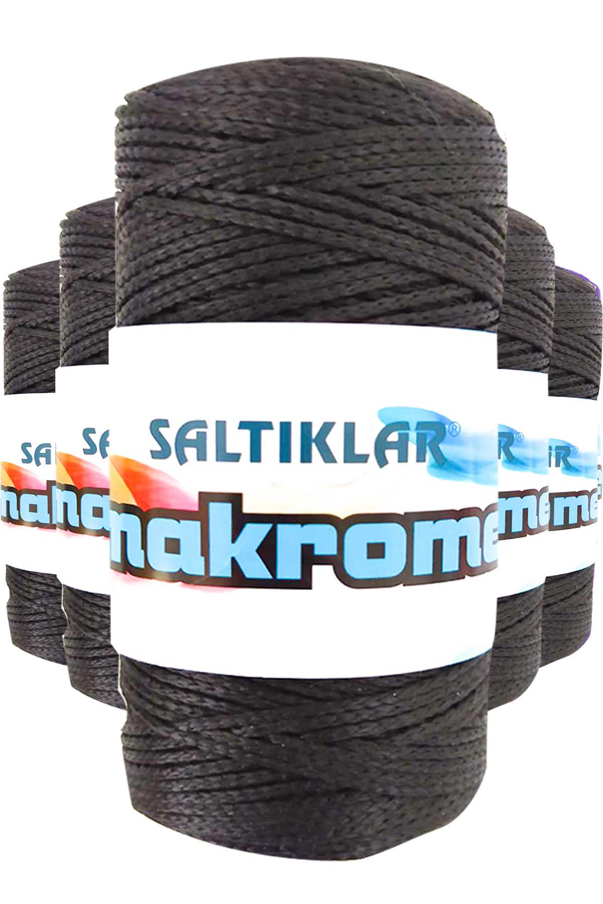 5 Adet Polyester Makrome İpi SYH Siyah 100 gr - Lisinya