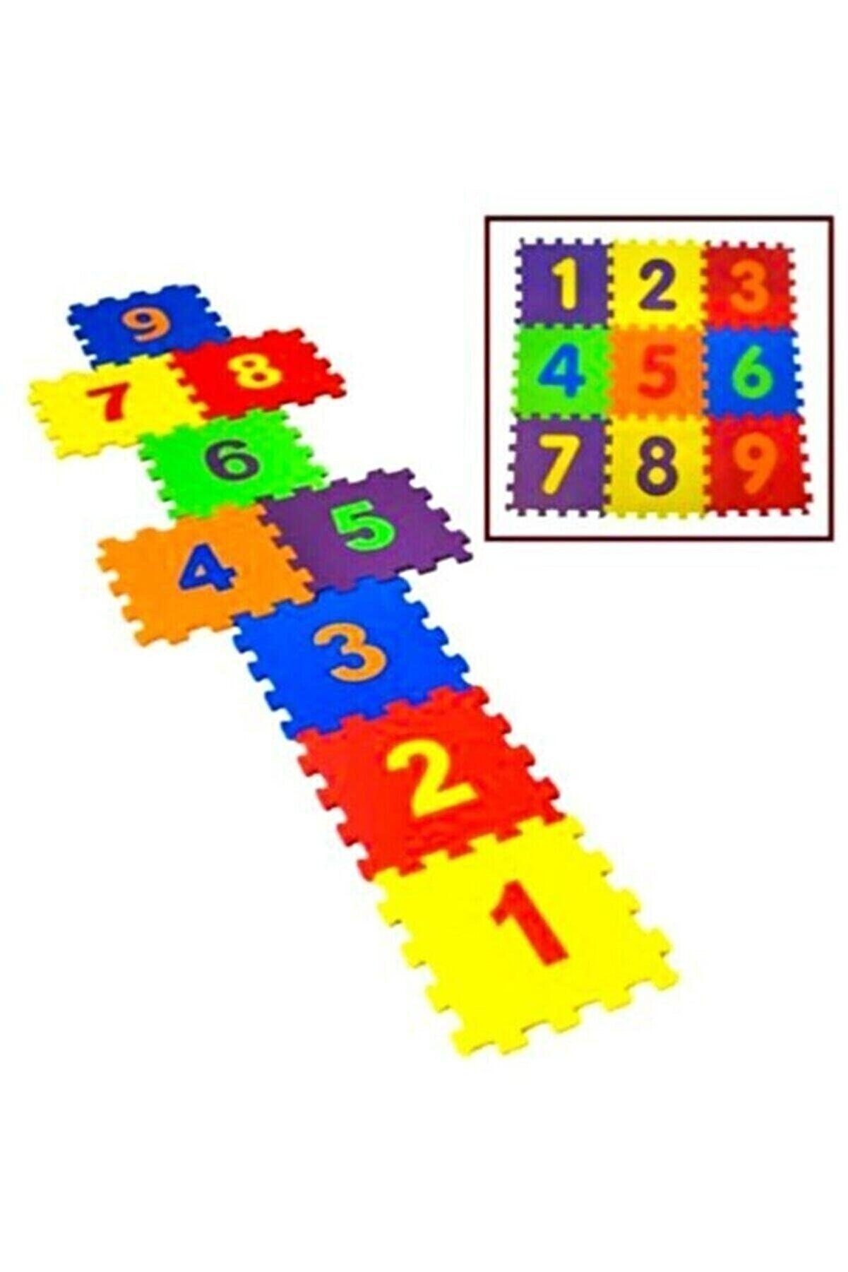 9 Parça Büyük Boy Rakamlı Sayılı Sünger Yapılı Oyun Karosu Yer Matı Puzzle Yapboz - Lisinya