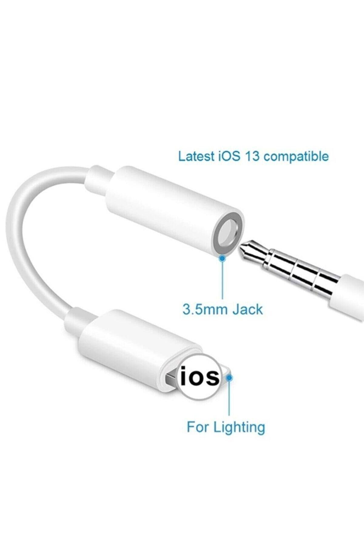 İphone Uyumlu Kablolu Kulaklık Çevirici Adaptör Lightning To Headphone Jack Dönüştürücü - Lisinya