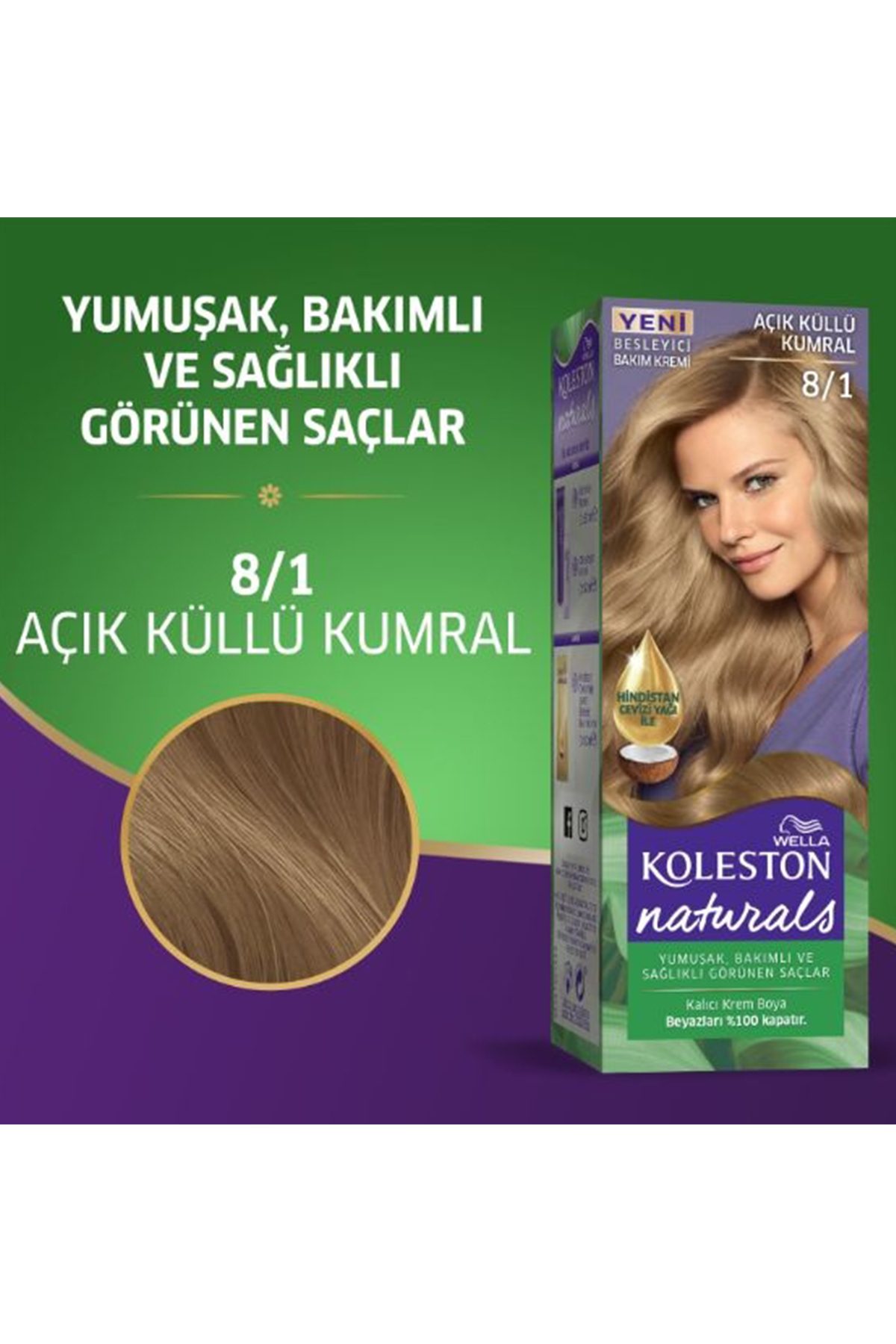 Naturals Saç Boyası Açık Küllü Kumral 8/1 - Lisinya