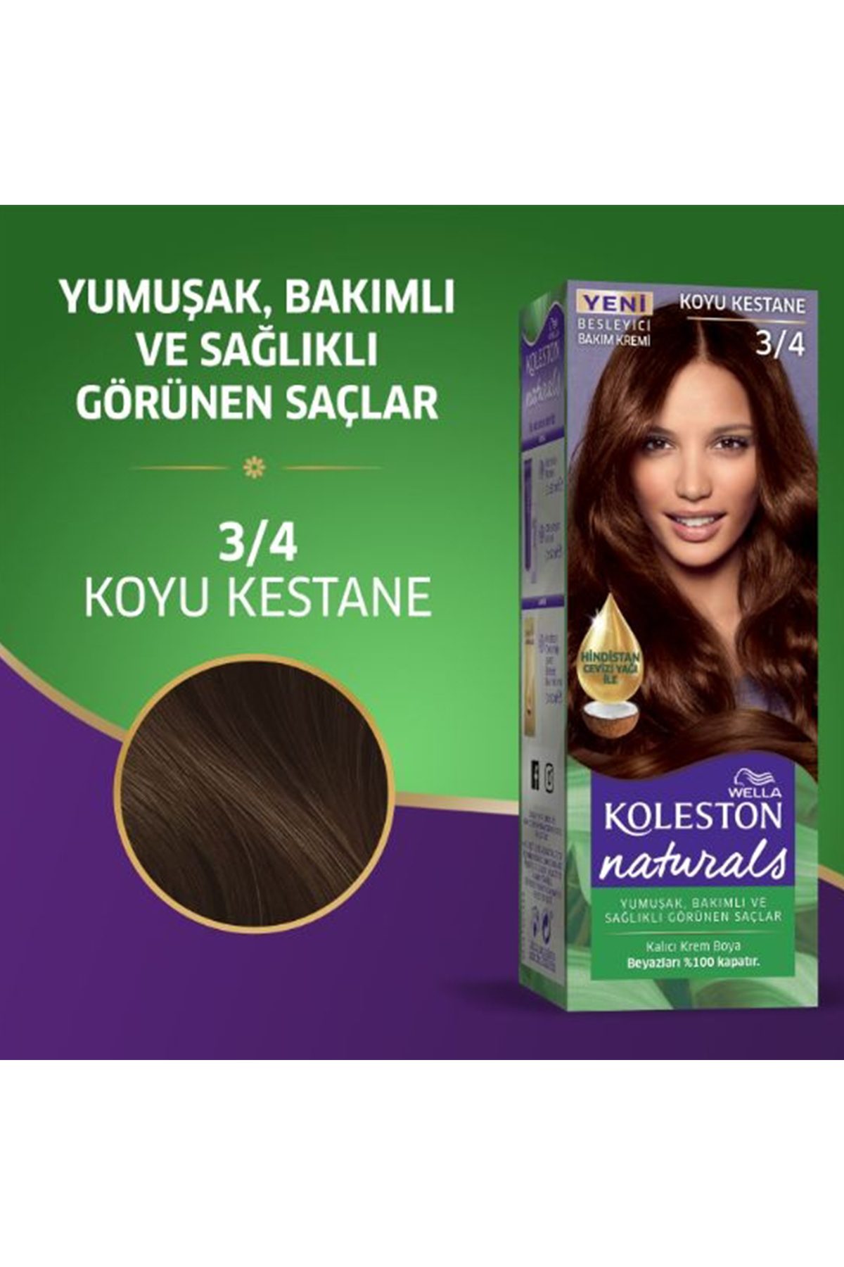 Naturals Saç Boyası Koyu Kestane 3/4 - Lisinya