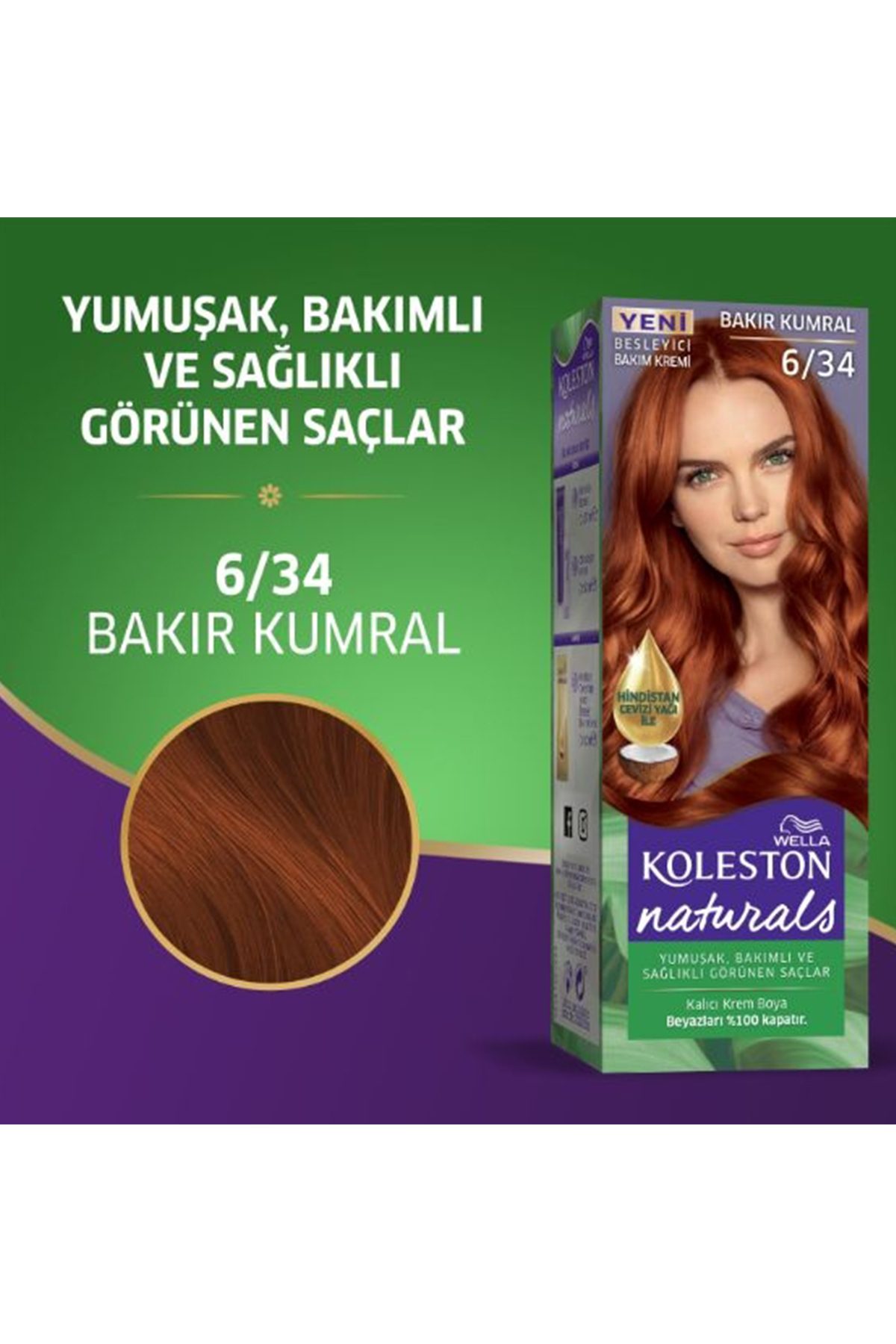 Naturals Saç Boyası Bakır Kumral 6/34 - Lisinya